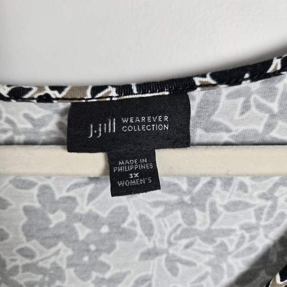 J. Jill Black and Cream Patterned Blouse - Picture 3 of 5